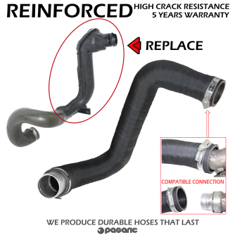 Replacement intercooler turbo hose NISSAN PRIMASTAR 2.0 DCI / OPEL VIVARO 2.0 CDTI / RENAULT TRAFIC 2.0 DCI, 8200526443, 8200808665, 8200923261, 144607066R, 8200923261