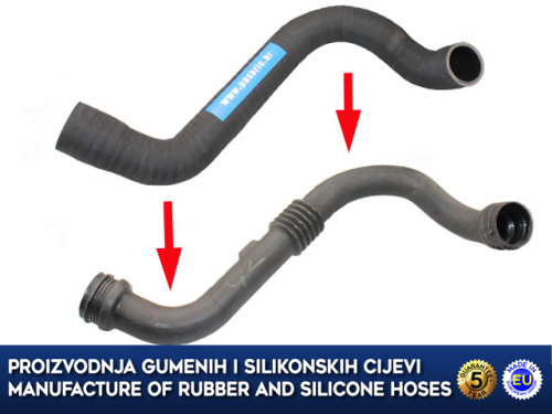 Zamjensko crijevo intercoolera turbine RENAULT MEGANE II 1.9 DCI, RENAULT SCENIC II 1.9 DCI, 8200502920, 8200201617, 8200363471