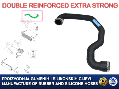 Zamjensko crijevo intercoolera OPEL VIVARO 1.9 DTI, 93851706, 91167779