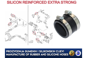 Zamjensko crijevo intercoolera i turbine VW PASSAT / GOLF III / GOLF IV / POLO / SHARAN / VENTO, AUDI A4, 1.9 TDI, 1H0145834, 059145737A, 1346993, 1201163, 1H0145834J, 1H0145834E, 059145834D