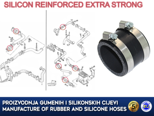 Zamjensko crijevo intercoolera i turbine VW PASSAT / GOLF III / GOLF IV / POLO / SHARAN / VENTO, AUDI A4, 1.9 TDI, 1H0145834, 059145737A, 1346993, 1201163, 1H0145834J, 1H0145834E, 059145834D