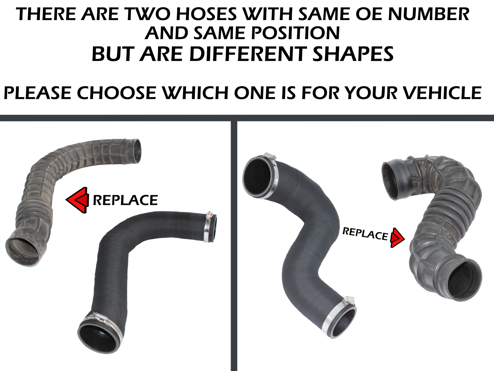 Replacement air filter intake manifold hose FIAT DUCATO / PEUGEOT 1.9 / 2,5 D / TD, 7675771, 7675768